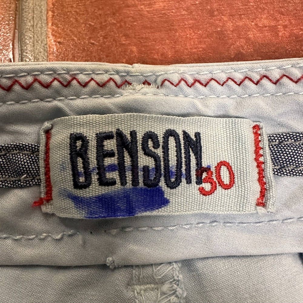 Benson Light Blue Flat Front Shorts Size 30 - Picture 2 of 3